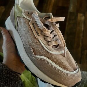 Women's Beige and White Sneakers